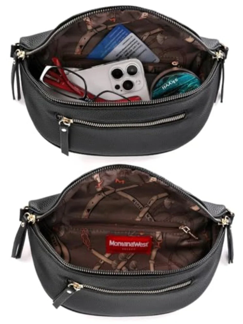 Faux Leather Crossbody Bag Sling Purse with Adjustable Strap